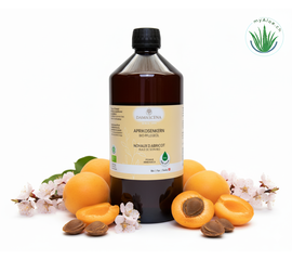 MyAloe.ch Aprikosenkernöl  BIO: Das goldgelbe, leicht nussig duftende Öl regeneriert, glättet und macht die Haut geschmeidig, ohne zu fetten.