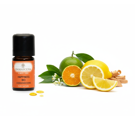 Ätherisches Öl von myAloe.ch: Happiness Essenzmischung (enthält: Mandarine, Patchouli, Zitrone, Zedernholz)