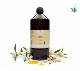 MyAloe.ch Arganöl BIO: Reich an Vitamin E, Antioxidantien und essentiellen Fettsäuren, schützt es die Haut vor Feuchtigkeitsverlust und vorzeitiger Alterung, während es gleichzeitig die Zellerneuerung unterstützt.