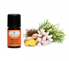 Ätherisches Öl von myAloe.ch: Himalaya Healing Essenzmischung (enthält: Ingwer, Narde, Magnolie, Cajeput )