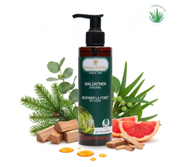✅ MyAloe.ch Waldatmen Duschgel: 
Diese Kombination ist wie ein Spaziergang durch einen klaren, duftenden Bergwald – ideal für den Morgen-Boost oder nach einem langen Tag. Mit dem Waldatmen Duschgel schenkst Du Dir nicht nur Reinigung, sondern einen täglichen Naturmoment. Die Frische der Nadelbäume, die Leichtigkeit der Grapefruit und die beruhigende Kraft des Zedernholzes schenken Dir Vitalität, Ausgeglichenheit und einen klaren Kopf – jeden Tag aufs Neue. 

❤️ ​Das sanfte, hautfreundliche Duschgel reinigt mit rein pflanzlichen Tensiden besonders schonend und ist für alle Hauttypen geeignet. Die Komposition aus 100 % naturreinen ätherischen Ölen – darunter Weisstanne, Fichtennadel, Eukalyptus, Zedernholz Himalaya und Grapefruit – schenkt Dir eine belebende Erfrischung und unterstützt gleichzeitig die Hautpflege.