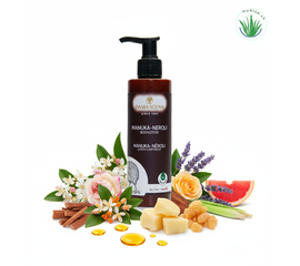✨ Duftwirkung Manuka-Neroli Bodylotion – Harmonie für Haut & Sinne
Die edle Mischung ätherischer Öle ist nicht nur ein Genuss für die Haut, sondern auch Balsam für die Seele:

Manuka-Öl – stärkend, ausgleichend, hautregenerierend
Neroli-Öl – beruhigend, stimmungsaufhellend, fördert Geborgenheit
Rosenwasser – harmonisierend, pflegend, für strahlend frische Haut
Sheabutter – nährend, schützt vor Feuchtigkeitsverlust
Lavendel fein – entspannend, beruhigt Haut & Sinne
Weihrauch – erdend, klärend, innerer Halt
Zedernholz Himalaya – stabilisierend, wohltuend für Haut & Seele
Grapefruit & Lemongras – erfrischend, vitalisierend, energiespendend
⚡ Das Ergebnis: 
      Eine Pflege, die Körper, Geist und Seele in Einklang bringt – für ein Hautgefühl wie Seide und ein Herz voller Leichtigkeit.