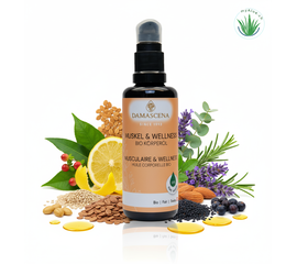 ⭐ Ein kraftvoller Synergiekomplex aus Pflanzen- und ätherischen BIO-Ölen:
✅ Jojobaöl BIO – feuchtigkeitsspendend & hautausgleichend
✅ Sesamöl BIO – wärmend & durchblutungsfördernd
✅ Mandelöl BIO – sanft pflegend & beruhigend
✅ Schwarzkümmelöl BIO – stärkend & zellregenerierend
✅ Zitronenöl BIO – klärend, vitalisierend
✅ Eukalyptusöl BIO – befreiend & erfrischend
✅ Ravintsaraöl BIO – stärkend für Immunsystem & Nerven
✅ Lavendelöl BIO – entspannend & hautberuhigend
✅ Rosmarinöl BIO – durchblutungsfördernd & aktivierend
✅ Muskatellersalbeiöl BIO – harmonisierend & muskelentkrampfend
✅ Wacholderbeerenöl BIO – reinigend & ausleitend