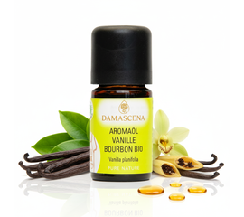Huile aromatique vanille Bourbon BIO - La reine des arômes pour des moments de pur plaisir
myaloe.ch

L'huile aromatique de vanille Bourbon BIO est l'incarnation de la chaleur, de la sécurité et de la douceur sensuelle. L'huile aromatique 100% naturelle et biologique provient de véritables gousses de vanille Bourbon de Madagascar - une des variétés de vanille les plus précieuses et les plus intenses aromatiquement au monde.

Avec une seule goutte, tu apportes dans ta cuisine un arôme doux, exotique et sucré à la fois, qui rappelle les pâtisseries fines, les desserts crémeux et les fournils parfumés. Pas de grattage des gousses, pas d'effort - seulement le pouvoir pur et naturel de la vanille dans une qualité hautement concentrée.

Idéale pour les desserts, les glaces, les gâteaux, les bols, les spécialités de café, les cocktails et les sauces gourmandes raffinées. Cette huile aromatique confère à tes plats de la profondeur, de l'élégance et une note de bien-être chaude et incomparable.

Une goutte - et ta cuisine se transforme en un monde de plaisirs parfumés.

L'huile aromatique Vanille Bourbon BIO est ton compagnon sensuel pour les moments de bien-être. Elle offre chaleur, réconfort et profondeur - un parfum comme une douce étreinte, un goût comme un rayon de lumière chaud. Chaque goutte transforme des plats simples en petits moments précieux de plaisir et de sécurité.