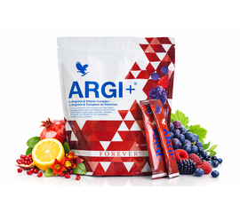 Forever ARGI+ Sticks
Fore
L-Arginin-Pulver mit Vitaminen. Diätetisches Lebensmittel – ideal für Sportler und aktive Menschen.

✓ Ein ARGI+ Stick ergibt einen leckeren Drink mit L-Arginin, Vitamin C, D, K, B6, B12 und Folsäure. 
✓ Er schmeckt wunderbar fruchtig nach Beeren und Trauben.
✓ Die praktischen Portionsbeutel sind perfekt für unterwegs. Einfach einstecken für das Fitnessstudio oder auf Reisen. 
✓ Vor allem aktive Menschen und Sportler schätzen das Top-Produkt und haben es immer dabei.
✓ ARGI+ deckt zu 100 Prozent den Tagesbedarf an: Vitamin C, D, B6, B12 und Folsäure.



Ein ARGI+ Stick enthält 5 Gramm L-Arginin
Deckt 100 Prozent des Tagesbedarfs an Vitamin C, D, B6, B12 und Folsäure
Diätetisches Lebensmittel: Ideal für Sportler und aktive Menschen


Anwendung:
Einmal täglich eine Portion von 5 g (1 Stick enthält 2 Tagesportionen) mit 240 ml Wasser vermischt zu sich nehmen.