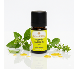 Huile aromatique au basilic BIO
myaloe.ch

Fraîcheur méditerranéenne pour la cuisine, la parfumerie et l'aromathérapie
L'huile aromatique au basilic BIO de myaloe.ch capture le parfum incomparable des feuilles de basilic fraîchement coupées : vert, épicé, frais et vif. Obtenue à partir d'Ocimum basilicum issu de l'agriculture biologique contrôlée en Égypte et extraite avec soin par distillation à la vapeur d'eau, cette huile aromatique séduit par sa pureté intense et sa polyvalence.

Que ce soit dans la cuisine aromatique, pour parfumer une pièce ou dans l'aromathérapie classique, le basilic a un effet vivifiant, clarifiant et équilibrant. 1 à 2 gouttes suffisent pour sublimer vos plats ou apporter une touche de fraîcheur méditerranéenne à vos mélanges parfumés.



✅ 4 avantages clés de l'huile aromatique BIO au basilic
1. Fraîcheur authentique des herbes méditerranéennes
Puissante, fraîche, verte et épicée, elle est idéale pour la cuisine italienne, méditerranéenne et créative.

2. Tonifiant et clarifiant l'esprit
Favorise la concentration, la fraîcheur et la vivacité d'esprit – idéal en cas de fatigue mentale.

3. Polyvalent
Convient pour la cuisine aromatique, les diffuseurs, les mélanges de parfums et les applications d'aromathérapie.

4. Qualité BIO et mise en bouteille artisanale en Suisse
100 % naturel, végétalien, sans gluten, sans expérimentation animale – mis en bouteille en Suisse selon les normes de qualité les plus strictes.