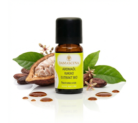 Kakao Extrakt BIO Aromaöl - Feinster Kakaogeschmack – jederzeit griffbereit
myaloe.ch

Sinnlich, warm & herb-süss – reiner Kakaogenuss für Küche, Duft & Wohlbefinden
Das Kakao Extrakt BIO Aromaöl von myaloe.ch fängt das unvergleichlich warme, herb-süsse und sinnliche Aroma edler Kakaobohnen ein. Bereits wenige Tropfen genügen, um Desserts, Süssspeisen und Getränke intensiv zu veredeln oder herzhaften Gerichten eine überraschend elegante Tiefe zu verleihen.

Gewonnen aus Theobroma cacao aus kontrolliert biologischem Anbau in Peru und schonend mittels Alkoholextraktation mit Weingeist, überzeugt dieses hochwertige Aromaöl durch seine aromatische Tiefe, Natürlichkeit und Vielseitigkeit. Kakao gilt seit jeher als Symbol für Genuss, Geborgenheit und Lebensfreude – ein wahres Fest für die Sinne.



✅ 4 Schlüsselvorteile von Kakao Extrakt BIO Aromaöl
1. Intensiver, authentischer Kakaogeschmack
Warm, herb-süss und vollmundig – wie feinste dunkle Schokolade in flüssiger Form.

2. Hochkonzentriert & ergiebig
Bereits 1–2 Tropfen reichen aus, um Speisen, Getränke oder Duftmischungen geschmacklich und aromatisch zu veredeln.

3. Vielseitig einsetzbar
Ideal für Desserts, Backwaren, Getränke, Gourmetküche sowie für sinnliche Duft- und Wohlfühlanwendungen.

4. BIO-Qualität & Schweizer Handabfüllung
100 % naturrein, vegan, glutenfrei, tierversuchsfrei – sorgfältig in der Schweiz abgefüllt.