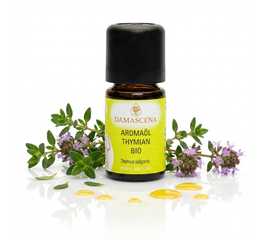 Huile aromatique au thym BIO – puissante, épicée et stimulante
myaloe.ch

Huile aromatique BIO 100 % naturelle pour la cuisine, la parfumation et l'aromathérapie
L'huile aromatique au thym BIO de myaloe.ch est synonyme de puissance herbacée intense, de pureté naturelle et d'utilisations variées. Obtenue à partir de Thymus vulgaris issu de l'agriculture biologique contrôlée en France, cette huile aromatique de haute qualité séduit par son caractère herbacé, légèrement poivré et son effet stimulant sur le corps et l'esprit.

Qu'il soit utilisé pour rehausser subtilement les plats dans la cuisine aromatique, pour parfumer les pièces ou comme huile classique en aromathérapie, le thym est un compagnon intemporel pour les personnes en quête de clarté, de force et de soutien naturel. Une seule goutte suffit pour rehausser vos plats ou donner de la profondeur et de la structure à vos compositions parfumées.



✅ 4 avantages clés de l'huile aromatique de thym BIO
1. Arôme herbacé intense
Puissant, épicé et incomparable – idéal pour les plats savoureux et les mélanges parfumés au caractère affirmé.

2. Activant et fortifiant
Favorise la vivacité d'esprit, la concentration et la stabilité intérieure, en particulier dans les phases exigeantes.

3. Polyvalent
Convient à la cuisine aromatique, aux diffuseurs, aux mélanges parfumés et aux applications classiques d'aromathérapie.

4. Qualité BIO et mise en bouteille artisanale en Suisse
100 % naturel, issu de l'agriculture biologique contrôlée, vegan, sans expérimentation animale et mis en bouteille à la main en Suisse.