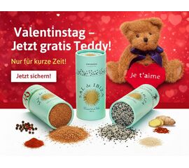 ❤️ SAL de IBIZA - Promozione di San Valentino ❤️
myaloe.ch

❤️ Triplo gusto, doppia gioia – Set SAL de IBIZA Granito + orsacchiotto con cuore in omaggio ❤️
myaloe.ch

❤️Triplo piacere e un regalo speciale.
Con questo esclusivo set SAL de IBIZA Granito potrai portare nella tua cucina tre sali aromatizzati Granito selezionati ad un prezzo speciale e riceverai in omaggio un orsacchiotto Boyds Bears con cuore ("je t'aime") realizzato con cura

Una promozione che unisce piacere, qualità ed emozione, ideale come regalo o per regalarsi un piccolo piacere.



❤️Sale marino premium di Ibiza: naturale e dal carattere forte
I sali aromatizzati Granito di SAL de IBIZA sono a base di sale marino naturale non raffinato, estratto nella riserva naturale protetta Parque Natural de Ses Salines d’Eivissa (patrimonio mondiale dell'UNESCO).
Essiccati delicatamente al sole e macinati con cura, convincono per la sapidità chiara, il gusto equilibrato e la versatilità d'uso in cucina.



❤️In omaggio: orsacchiotto con cuore di Boyds Bears
Come extra speciale, riceverai un orsacchiotto di alta qualità di Boyds Bears con un cuore con la scritta "je t'aime" – gratis con ogni set.
Un piccolo dettaglio di grande effetto: ideale come affettuoso pensiero, per San Valentino, come regalo o semplicemente per dire "grazie" a qualcuno.