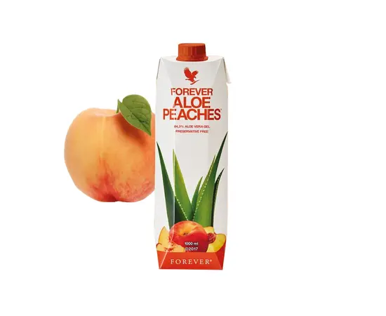 Forever Aloe Peaches - der fruchtig, spitzige Drink: Die wertvollen Nährstoffe der Aloe Vera vereint mit der natürlichen Süsse von Pfirsichen