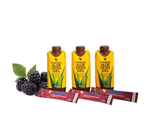 Forever Aloe Vera Gel 330ml und Argi+ Tripack sorgt dafür, dass Du Dich leistungsfähiger fühlst und mehr Energie und Ausdauer hast.