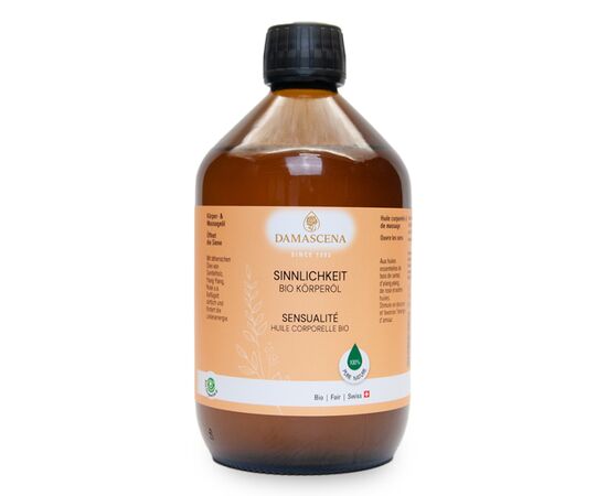 ❤️ Sinnlichkeit Körperöl BIO

✅ Duftprofil & Duftwirkung 
✔️ Duftprofil: warm, blumig-süß, balsamisch, leicht exotisch
✔️ Duftwirkung: sinnlich, harmonisierend, stimmungsaufhellend
✔️ Duftthema: Liebe, Geborgenheit, Intimität
✔️ Besonders geeignet: für romantische Momente, Entspannung nach stressigen Tagen, Pflege-Rituale mit Partner oder für mehr Selbstliebe