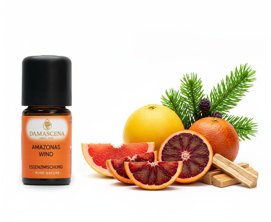 Ätherisches Öl von myAloe.ch: Amazonas Wind Essenzmischung (enthält: Balsamtanne, Grapefruit, Blutorange, Palo Santo )