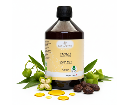 MyAloe.ch Inkanussöl BIO: Mit dem Inkanussöl BIO holst du dir ein Stück der alten Inka-Weisheit nach Hause. Spüre, wie deine Haut neue Kraft tankt, geschmeidig bleibt und dein Inneres Ruhe und Balance findet. Ein Öl, das nicht nur pflegt, sondern dich zurück zu deinem natürlichen Gleichgewicht bringt.
