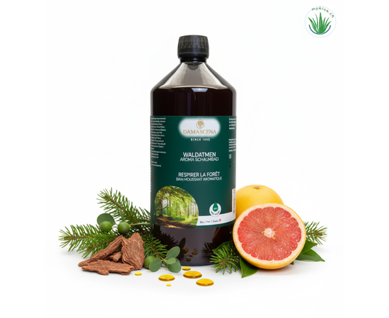 ❤️ Waldatmen Aroma Schaumbad BIO – Kraft & Ruhe aus der Natur

✨ Kraftvolle Synergie ätherischer BIO-Öle
✔️ Weisstannenöl (Bio): stärkt die Atemwege, wirkt erdend & klärend
✔️ Fichtennadelöl (Bio): schenkt innere Ruhe, vertreibt Erschöpfung
✔️ Eukalyptusöl (Bio): befreiend für Kopf & Brust, belebend & erfrischend
✔️ Zedernholz Himalayaöl (Bio): stabilisierend, beruhigt das Nervensystem
✔️ Grapefruitöl (Bio): hebt die Stimmung, wirkt aufhellend & erfrischend

⚡ Gemeinsam entfalten diese Öle die pure Waldkraft in Deiner Badewanne.