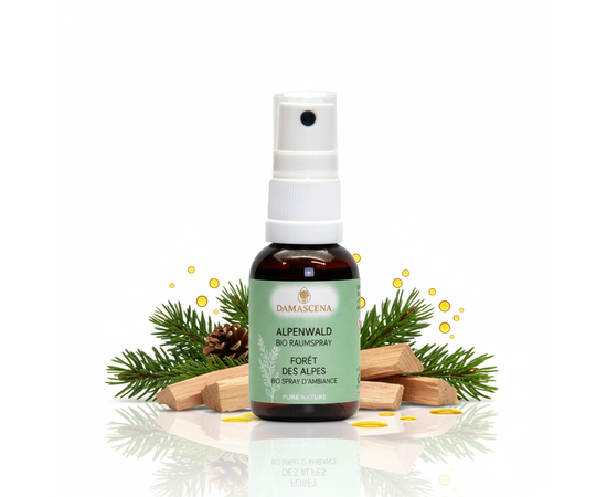 Produktedetails
✅  Alpenwald BIO, 100% naturreiner Raumspray
✅  Duftthema: lockernd, entspannend, stärkend und fördert den Energiefluss
✅  Handabfüllung Schweiz

ℹ️ Inhalt: 30ml



Vorteile
100 % naturreine ätherische Öle – ohne synthetische Zusätze
Frischer, waldiger Duft mit Tanne, Arve und Kiefer
Reinigt und erfrischt die Raumluft auf natürliche Weise
Unterstützt Entspannung, Konzentration und Wohlbefinden


Anwendungen
Raumluft auffrischen: Bei schlechter Luft oder nach dem Kochen
Entspannung fördern: Vor dem Schlafengehen oder beim Lesen
Wellness & SPA: In Saunen, Massage- oder Yogaräumen
Öffentliche Räume: In Praxen, Hotelzimmern, Konferenzräumen