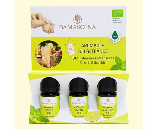 Dieses Set schenkt dir Frische im Kopf, Leichtigkeit im Körper und kreative Freiheit im Glas. Ein Tropfen – und dein Getränk wird zum bewussten Genussmoment. Klar. Natürlich. Belebend.
​

✅ Anwendungen & Tipps für Getränke
Ideal geeignet für:

Wasser & Aromawasser
Heiss- & Eistees
Mocktails & Cocktails (z. B. Ginger Lime Fizz, Mojito-Style Drinks)
Smoothies & Shots
Pflanzenmilch, Chai & warme Winterdrinks
Sirupe & hausgemachte Limonaden

Dosierungsempfehlung:
➡️ 1–2 Tropfen auf 250–500 ml Getränk
➡️ Immer zuerst in einen Emulgator einrühren (z. B. Honig, Agavendicksaft, Sirup)

Praxis-Tipp:
Für kalte Getränke das Aromaöl zuerst in Honig oder Sirup lösen – so verteilt sich das Öl optimal im Getränk.