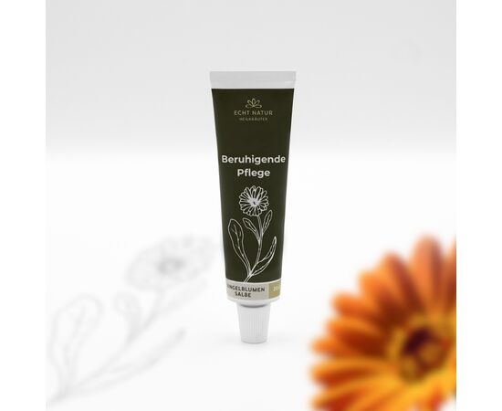 ✨ 4 vantaggi chiave dell'unguento alla calendula
✅ Lenisce la pelle sensibile e irritata
Allevia arrossamenti, sensazioni di tensione e irritazioni cutanee in modo naturale.

✅ Favorisce la rigenerazione e la cura delle cicatrici
Favorisce il rinnovamento della pelle ed è ideale per la cura delle cicatrici e della pelle stressata.

✅ 100% potere naturale delle piante
Con fiori di calendula, olio d'oliva e cera d'api, senza additivi sintetici.

✅ Adatto a tutta la famiglia
Delicato abbastanza per bambini, adulti e anziani, per entrambi i sessi.





☑️ Profilo olfattivo ed effetto della fragranza

Profilo olfattivo:
Delicato, erbaceo-floreale, caldo con una leggera nota di miele

Effetto fisico della fragranza:
Tradizionalmente, la calendula è apprezzata per le sue proprietà lenitive, antinfiammatorie e rigeneranti per la pelle. Le sostanze aromatiche contenute negli estratti vegetali naturali favoriscono delicatamente il benessere attraverso la pelle.