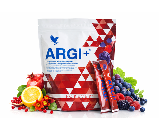 Forever ARGI+ Sticks
Fore
L-Arginin-Pulver mit Vitaminen. Diätetisches Lebensmittel – ideal für Sportler und aktive Menschen.

✓ Ein ARGI+ Stick ergibt einen leckeren Drink mit L-Arginin, Vitamin C, D, K, B6, B12 und Folsäure. 
✓ Er schmeckt wunderbar fruchtig nach Beeren und Trauben.
✓ Die praktischen Portionsbeutel sind perfekt für unterwegs. Einfach einstecken für das Fitnessstudio oder auf Reisen. 
✓ Vor allem aktive Menschen und Sportler schätzen das Top-Produkt und haben es immer dabei.
✓ ARGI+ deckt zu 100 Prozent den Tagesbedarf an: Vitamin C, D, B6, B12 und Folsäure.



Ein ARGI+ Stick enthält 5 Gramm L-Arginin
Deckt 100 Prozent des Tagesbedarfs an Vitamin C, D, B6, B12 und Folsäure
Diätetisches Lebensmittel: Ideal für Sportler und aktive Menschen


Anwendung:
Einmal täglich eine Portion von 5 g (1 Stick enthält 2 Tagesportionen) mit 240 ml Wasser vermischt zu sich nehmen.