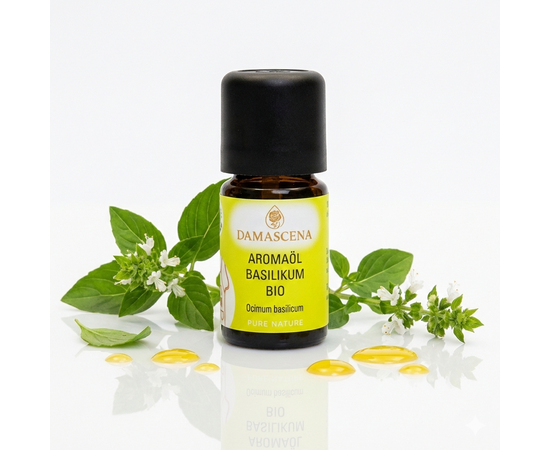 Basilikum BIO Aromaöl
myaloe.ch

Mediterrane Frische für Küche, Duft & Aromatherapie
Das Basilikum BIO Aromaöl von myaloe.ch fängt den unverwechselbaren Duft frisch geschnittener Basilikumblätter ein: grün, würzig-frisch und lebendig. Gewonnen aus Ocimum basilicum aus kontrolliert biologischem Anbau in Ägypten und schonend mittels Wasserdampfdestillation extrahiert, überzeugt dieses Aromaöl durch seine intensive Reinheit und Vielseitigkeit.

Ob in der Aromaküche, zur Raumbeduftung oder in der klassischen Aromatherapie – Basilikum wirkt belebend, klärend und ausgleichend. Bereits 1–2 Tropfen genügen, um Gerichte zu veredeln oder Duftmischungen eine frische, mediterrane Leichtigkeit zu verleihen.



✅ 4 Schlüsselvorteile von Basilikum BIO Aromaöl
1. Authentische mediterrane Kräuterfrische
Kräftig-frisch, grün und würzig – ideal für italienische, mediterrane und kreative Küche.

2. Belebend & geistig klärend
Fördert Fokus, Frische und mentale Wachheit – ideal bei geistiger Müdigkeit.

3. Vielseitig einsetzbar
Geeignet für Aromaküche, Diffuser, Duftmischungen und aromatherapeutische Anwendungen.

4. BIO-Qualität & Schweizer Handabfüllung
100 % naturrein, vegan, glutenfrei, tierversuchsfrei – mit höchstem Qualitätsanspruch abgefüllt in der Schweiz.