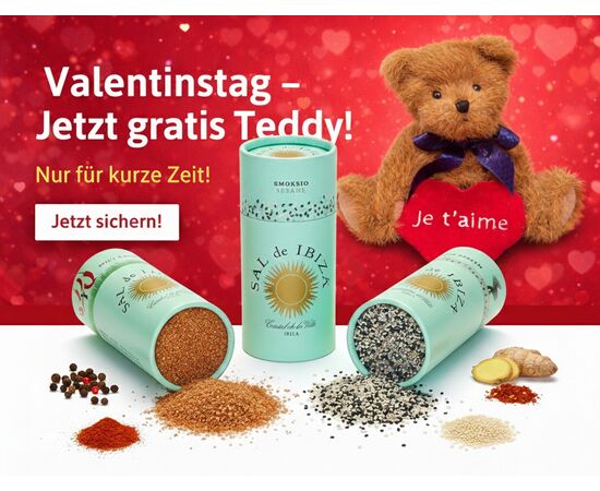 ❤️ SAL de IBIZA - Offre spéciale Saint-Valentin ❤️
myaloe.ch

❤️ Trois saveurs, deux fois plus de plaisir – SAL de IBIZA Granito en coffret + nounours avec cœur offert ❤️
myaloe.ch

❤️Trois fois plus de plaisir et un cadeau spécial.
Avec ce coffret SAL de IBIZA Granito exclusif, vous obtenez trois sels épicés Granito sélectionnés à un prix spécial attractif pour votre cuisine – et vous recevez gratuitement un ours en peluche Boyds Bears avec un cœur (« je t'aime ») conçu avec amour

Une offre qui allie plaisir, qualité et émotion – idéale pour offrir ou pour se faire plaisir.



❤️Sel marin premium d'Ibiza – naturel et plein de caractère
Les sels d'épices Granito de SAL de IBIZA sont à base de sel marin naturel non raffiné, extrait dans la réserve naturelle protégée Parque Natural de Ses Salines d'Eivissa (patrimoine mondial de l'UNESCO).
Séchés au soleil et moulus avec soin, ils séduisent par leur salinité claire, leur saveur équilibrée et leurs multiples possibilités d'utilisation en cuisine.



❤️Cadeau gratuit : ours en peluche avec cœur de Boyds Bears
En bonus, vous recevrez un ours en peluche de grande qualité de Boyds Bears, qui porte un cœur avec l'inscription « je t'aime » – gratuitement avec chaque set.
Un petit détail qui fait toute la différence : idéal comme attention affectueuse, pour la Saint-Valentin, comme petit cadeau ou simplement pour dire « merci » à quelqu'un.