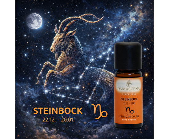 ♑️ Essenzmischung Sternzeichen - Steinbock


♑️ Steinbock: 22. Dezember - 20. Januar (konzentriert, zielgerichtet, ausdauernd und ehrgeizig)
Myaloe.ch
Kraftvoller Duft für Fokus, Präsenz & innere Ausrichtung
♑️ Das Sternzeichen Steinbock
22. Dezember - 20. Januar
Element Erde | Planet Saturn

Die Sternzeichen-Essenz Steinbock ist eine naturreine Duftkomposition aus ausgewählten ätherischen Ölen wie Grapefruit, Zypresse, Ylang Ylang und Vetiver. Inspiriert vom Element Erde und dem Planeten Saturn steht diese Mischung für Klarheit, Zielorientierung und Beständigkeit.

Der Duft ist frisch-holzig, leicht blumig und gleichzeitig erdend – ideal für Momente, in denen Konzentration, Struktur und bewusste Präsenz gefragt sind.

Diese Essenzmischung wurde speziell für das Duftthema des Sternzeichens Steinbock entwickelt. Die Kombination naturreiner ätherischer BIO-Öle schafft eine klare, ruhige und gleichzeitig motivierende Duftatmosphäre – geeignet für Arbeit, Meditation, persönliche Rituale oder als Raumduft im Alltag.

Die Herstellung erfolgt mit hoher Sorgfalt, die Abfüllung von Hand in der Schweiz.